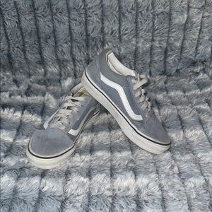 Vans Gray Sneakers with White Stripe and Laces